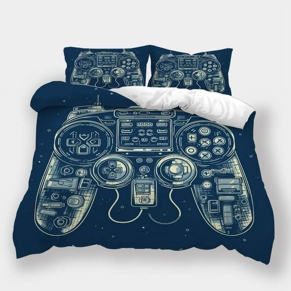 Home Bedclothes Game Handle Printed Bedspreads Teenager Adult Fantasy Duvet Cover Set,Full (80"x90")