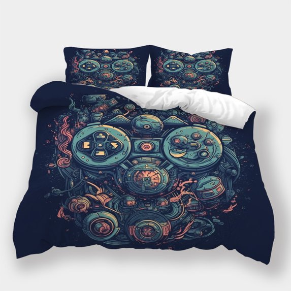 Home Bedclothes Gamepad Printed Bedspreads Boys Girls Fashion Duvet Cover Quilt Cover Set,Queen (90"x90")