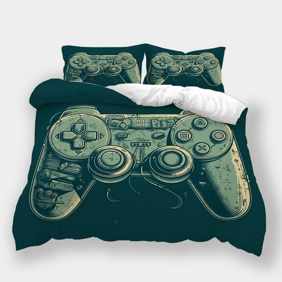 Home Bedclothes Gamepad Printed Quilt Cover Duvet Cover Set Kids Adult Fashion Bedding Set,Queen (90"x90")