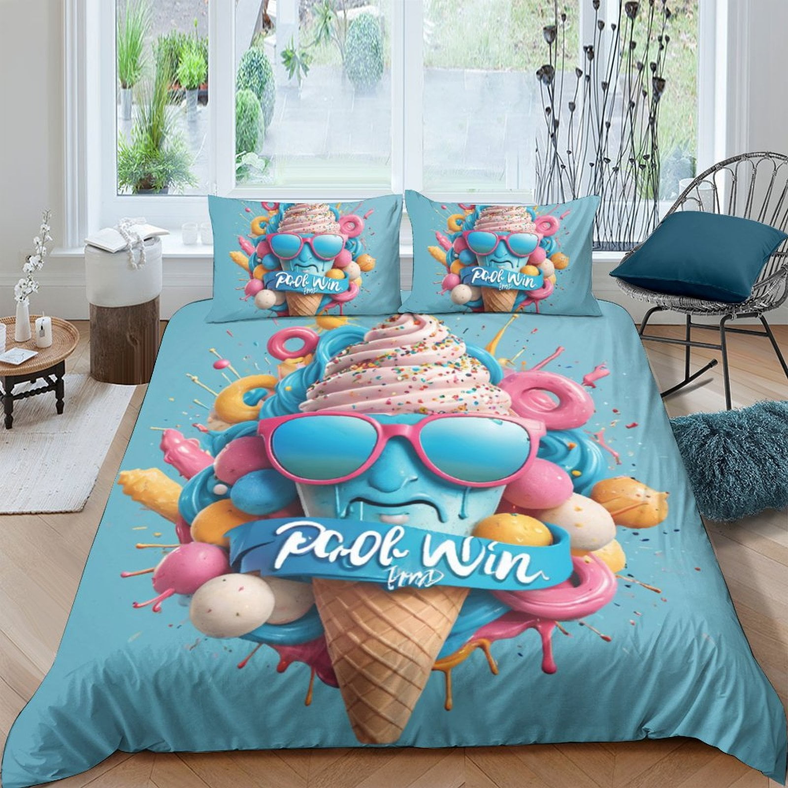 Home Bedclothes Ice Cream Candy Printed Bedspreads Duvet Cover Quilt