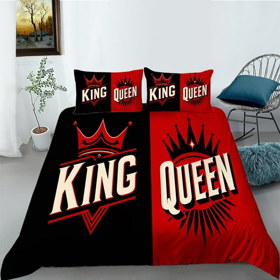 Home Bedclothes King and Queen Printed Comforter Cover Set Modern Bedding Suit for Couples Bedroom Decor
