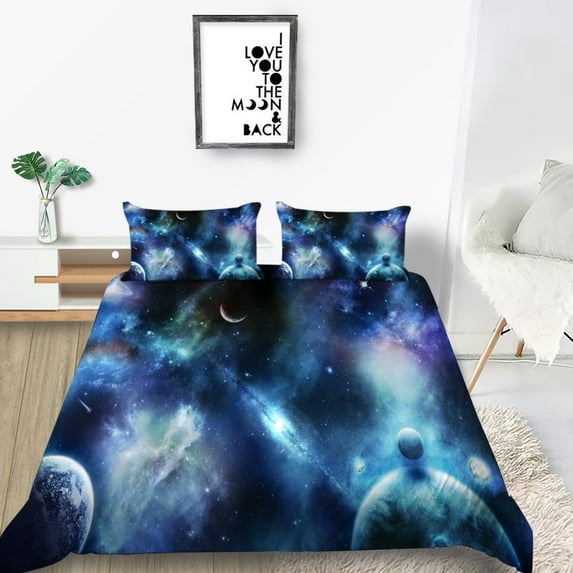 Home Bedclothes Newly Fashion Creative 3D Starry Sky Printed Bedding Cover Sets,California King(98"x104")