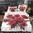 thumbnail image 1 of Home Bedclothes Romantic Rose Printed Duvet Cover Set Girl Woman Elegant Bed Set Bed Gift,Queen (90"x90"), 1 of 6