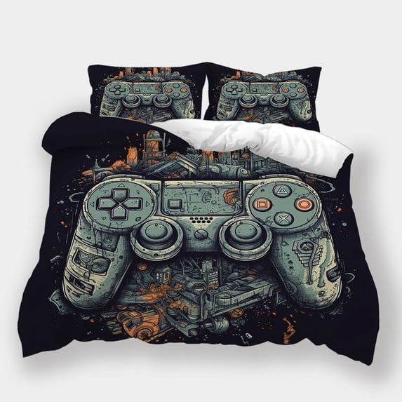Home Bedclothes Teen Adult Duvet Cover Set Game City Printed Comforter Cover Pillowcase,Queen (90"x90")
