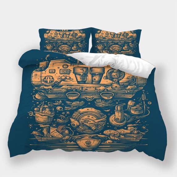 Home Bedding Suit Game Handle Printed Comforter Cover Pillowcase Newly Design Bedroom Decor,Twin (68"x86")