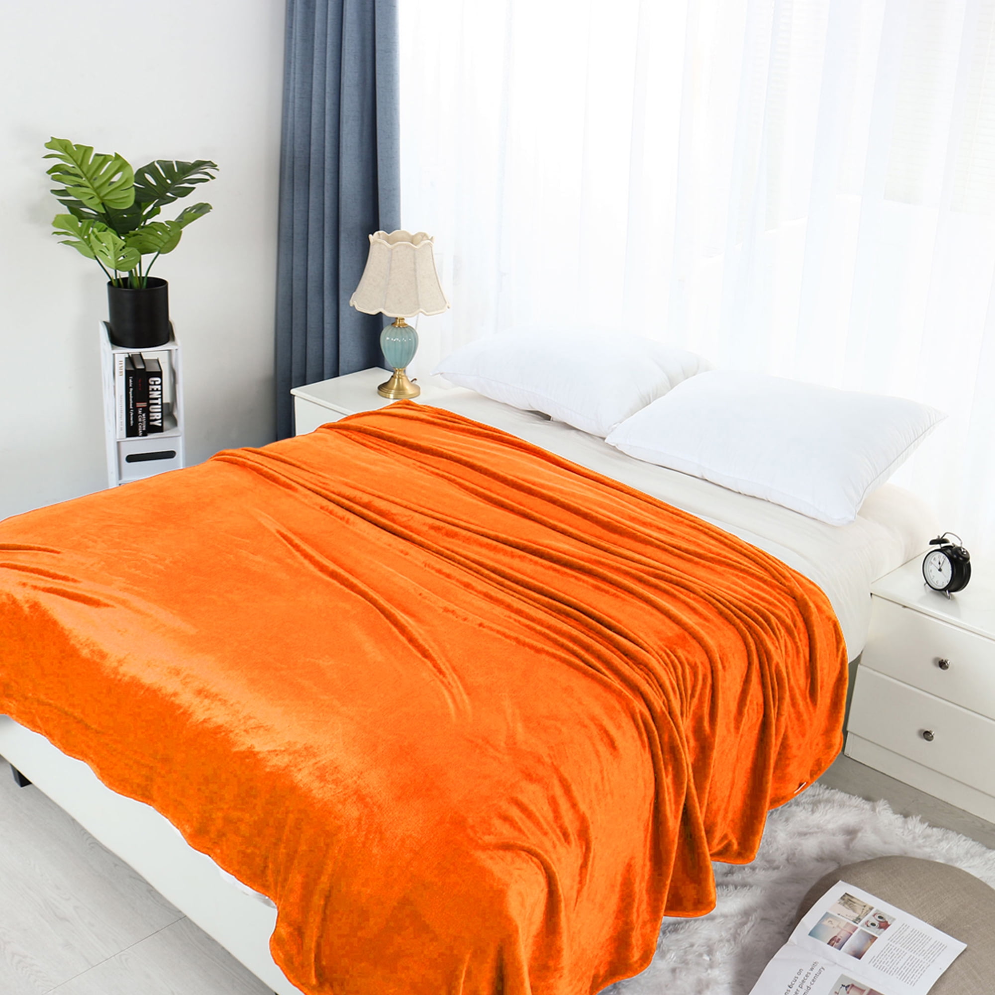 Orange blanket online queen
