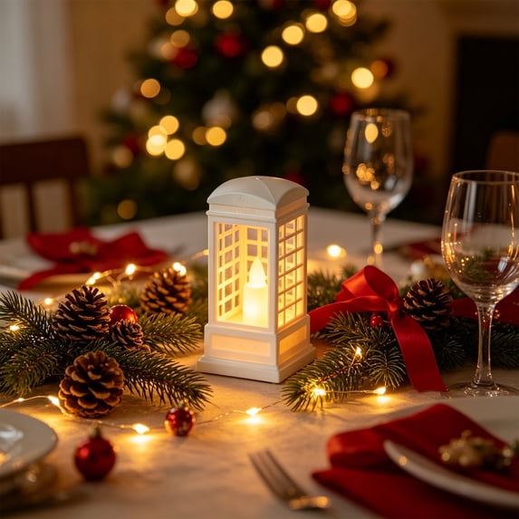 Home Bedroom Decor Items, Telephone Booth Night Light Lamp, LED Tabletop Decor for Bedroom Desk, Home Office, Party Gift