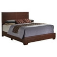 thumbnail image 1 of Home Bedroom Furniture Aaron Light Brown Upholstered Full Panel Bed, 1 of 3