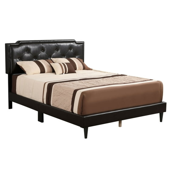 Home Bedroom Furniture Deb Jewel Cappuccino Tufted Full Panel Bed
