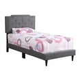thumbnail image 1 of Home Bedroom Furniture Deb Jewel Gray Tufted Twin Panel Bed, 1 of 7