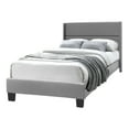 thumbnail image 1 of Home Bedroom Furniture Giulia Faux Leather Upholstered Twin Platform Bed - Gray, 1 of 6