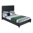 thumbnail image 1 of Home Bedroom Furniture Napoli Faux Leather Upholstered Platform Bed Tw- Black, 1 of 7