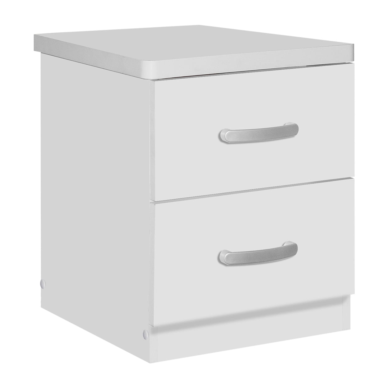 Cindy White Faux Wood 2-Drawer Nightstand