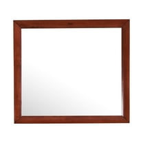 Home Bedroom Indoor Marilla 35" X 39"Modern Rectangle Framed Dresser Mirror - Cherry
