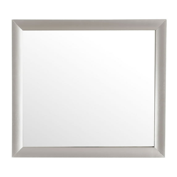 Home Bedroom Indoor Marilla 35" X 39"Modern Rectangle Framed Dresser Mirror - Silver Champagne