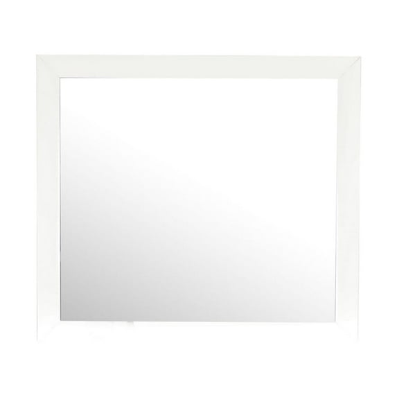 Home Bedroom Indoor Marilla 35" X 39"Modern Rectangle Framed Dresser Mirror - White