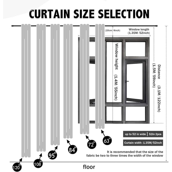 Home Blackout Curtains Double Layer Solid Sheer Grommet Top Window Curtain Panel Pair, 52Wx95L,Beige