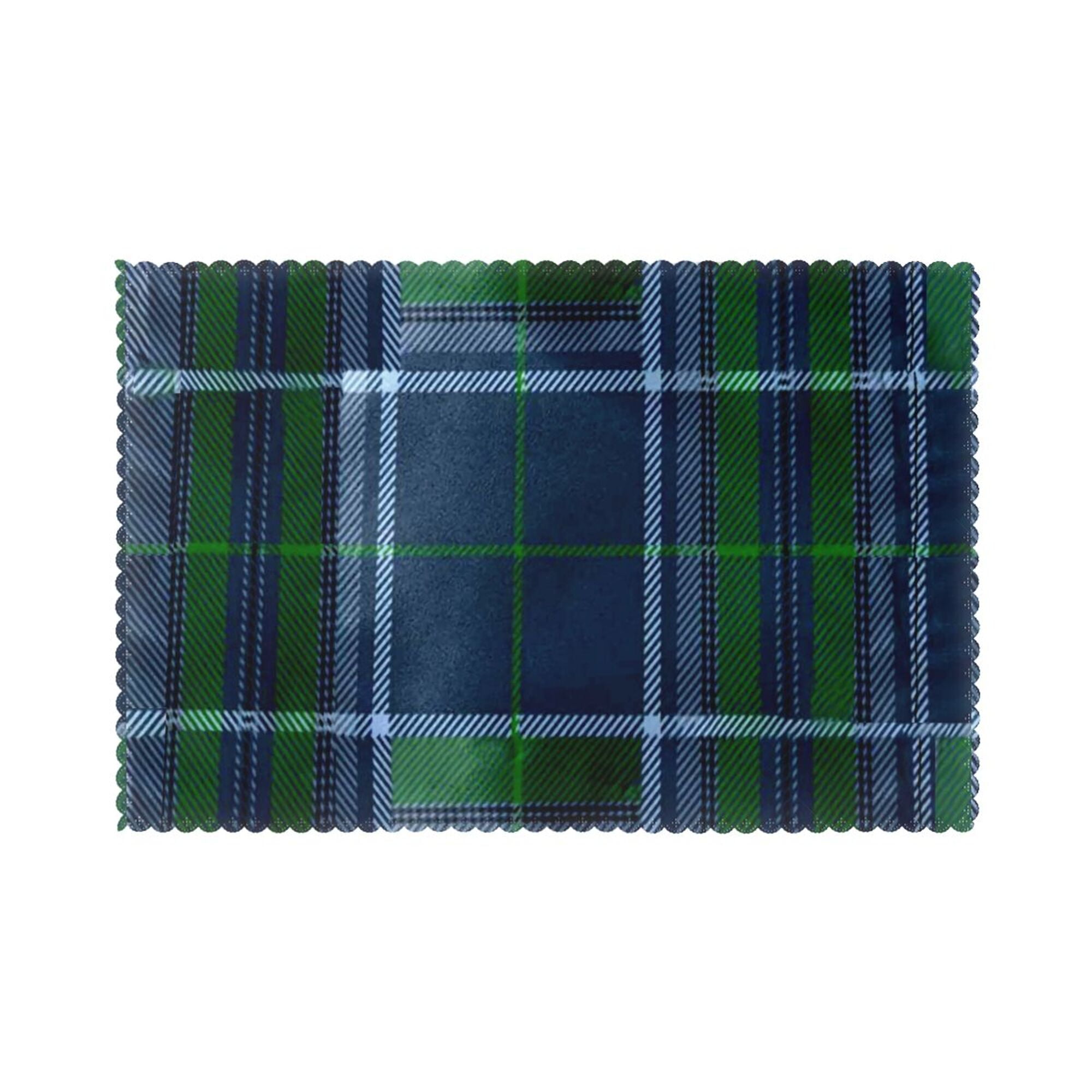 Home Blue And Green Tartan Plaid Scottish Cloth Placemats Set Of 6