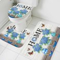 thumbnail image 1 of Home Blue Hydrangea Bathroom Rugs Set Vase Vintage Watercolor Art Decor Non Slip Absorbent Soft Bath Mats 3 Piece Set with Bathroom Rug, U-Shaped Floor Mat, Toilet Seat Cover Small Size, 1 of 9