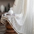 thumbnail image 1 of Home Boho Curtains Crochet Lace Patchwork Semi-Blackout Bohemian Handmade Tassels, Rod Pocket Window Treatment Vintage Rustic Farmhouse Drapes for Living Bedroom, 1 of 9