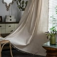 thumbnail image 1 of Home Boho Curtains Crochet Lace Patchwork Semi-Blackout Bohemian Handmade Tassels, Rod Pocket Window Treatment Vintage Rustic Farmhouse Drapes for Living Bedroom, 1 of 8