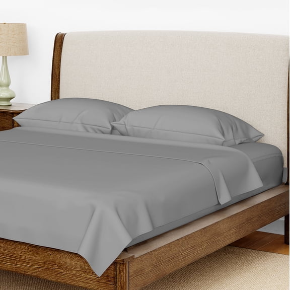 Home Boulevard Premium 4 Piece Bed Sheets Set - 100% Microfiber - Hypoallergenic, Ultra-Soft Sheets - Machine Washable - Shrinkage and Fade Resistant - Luxury Home Hotel Sheets (Grey, Full)
