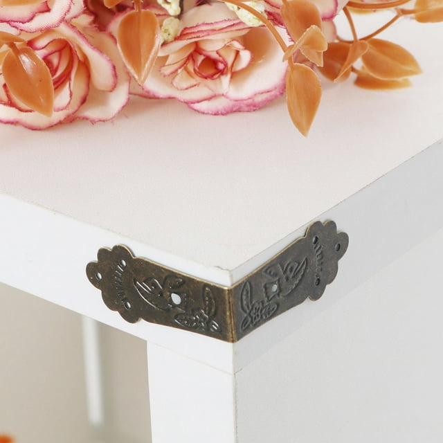 Home Box Corner Protector Vintage Bronze Tone Guard Edge Cover Book Table Desk Jewelry Box Corners Decor 20pcs