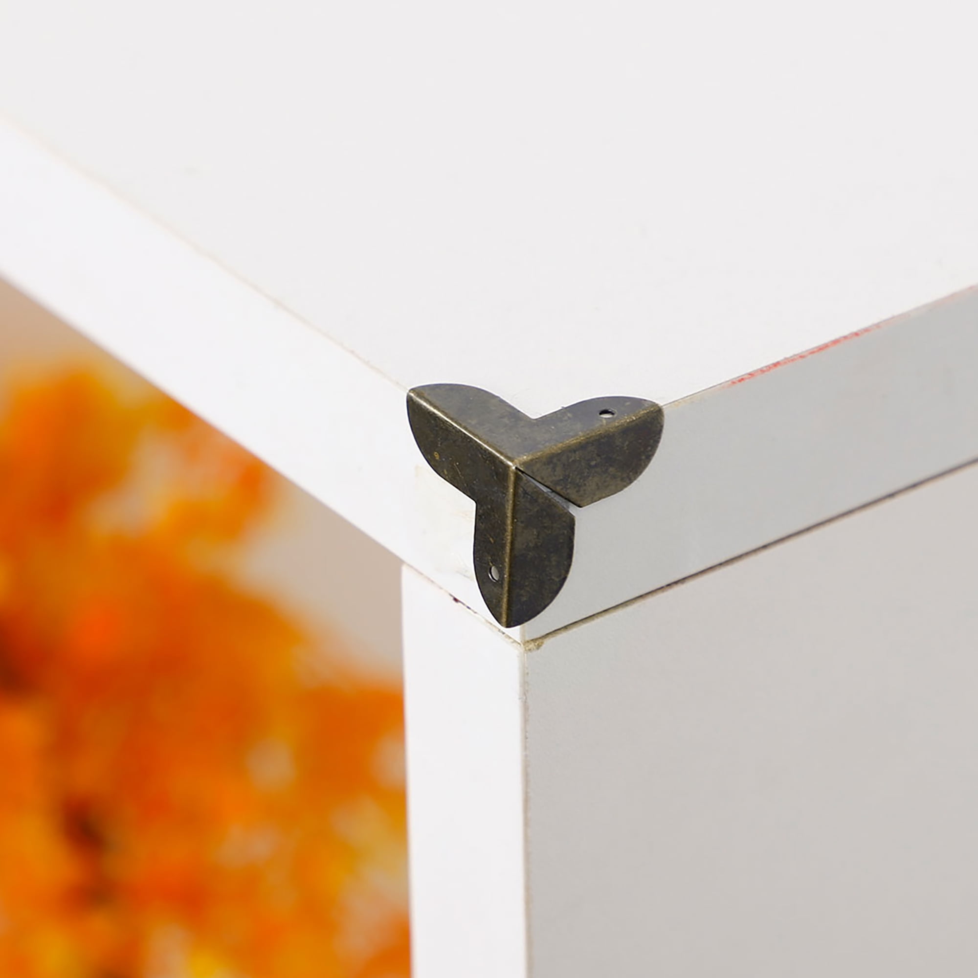 Home Box Corner Protectors Vintage Bronze Tone Triangle Frame Desk Box ...