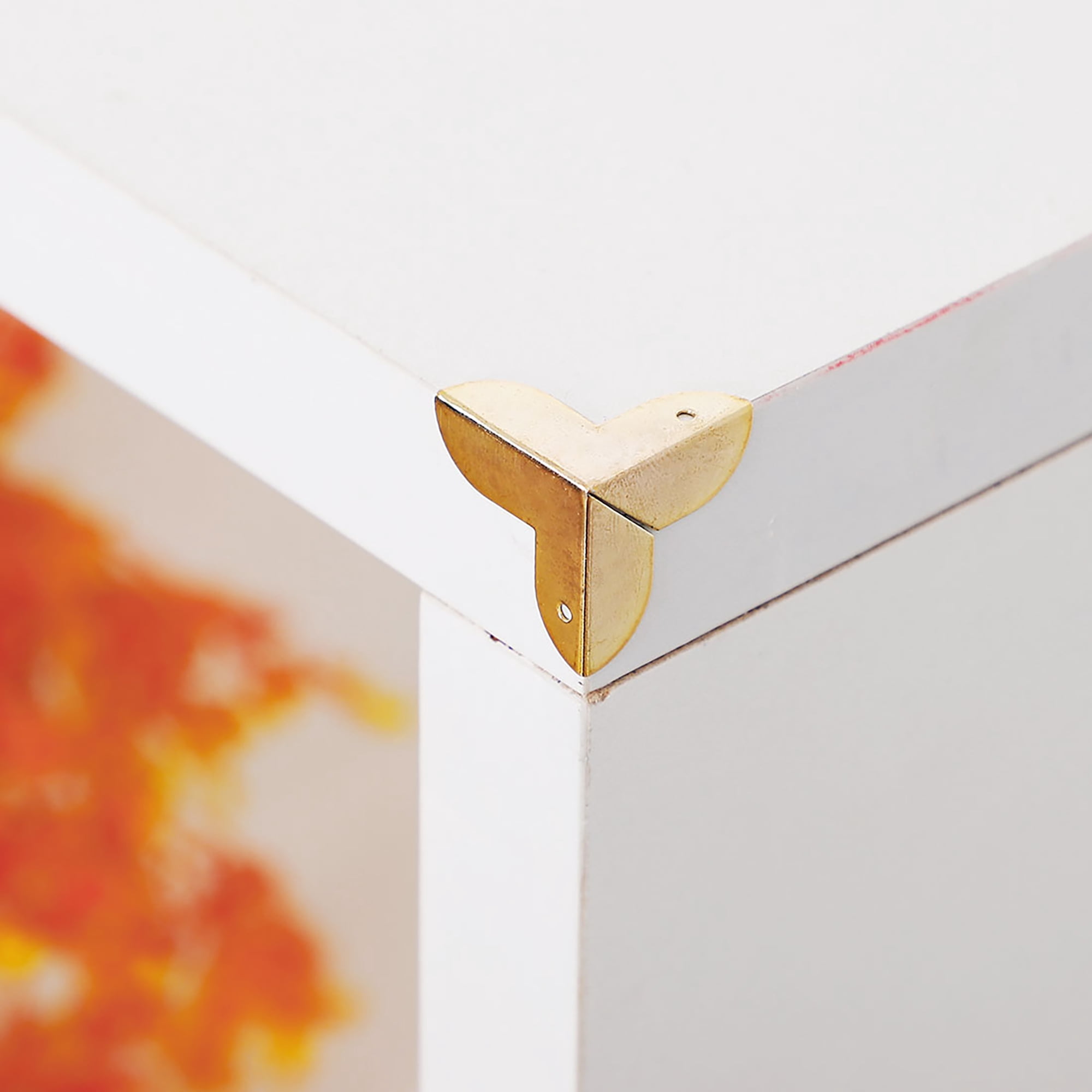 Home Box Corner Protectors Vintage Gold Tone Triangle Frame Desk Box ...