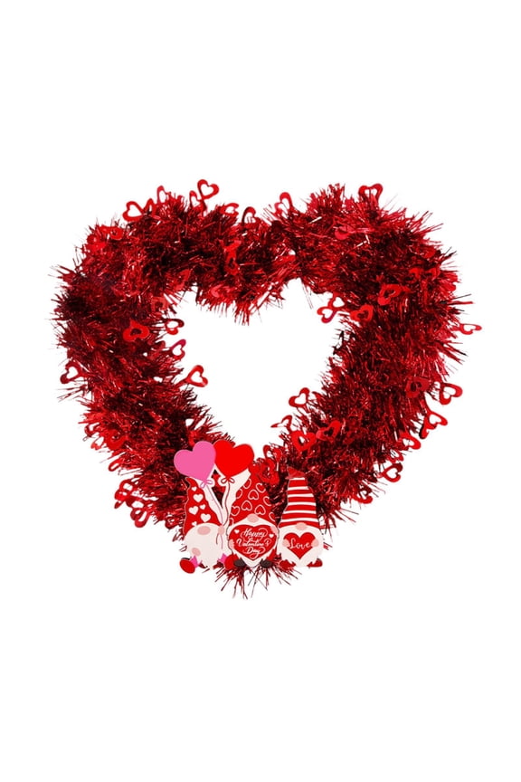 Home Brand Valentine'S Day Decor Wreaths with Light for Front Door 12 Inch Shaped Wreaths Valentines Decorations Wedding Birthday Anniversary Valentine Hanging Garlans