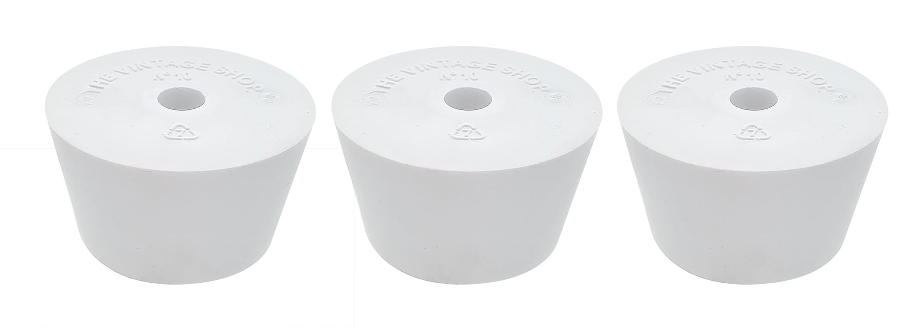 White Rubber Drilled Stopper Set for Bottles and Jugs