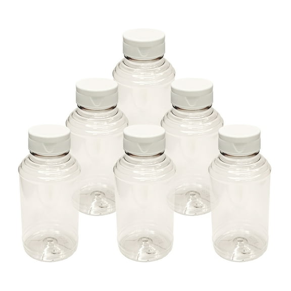 Home Brew Ohio 16oz PET SKEP-Style Honey Bottle with White Flip Cap (Set of 6)
