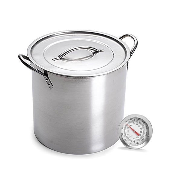 Home Brew Ohio 20 Quart (5 Gallon) Economy Stainless Steel Pot with Big Daddy Dial Thermometer