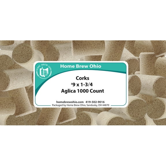 Home Brew Ohio 9 X 1 3/4 Aglica Wine Corks 1000 count
