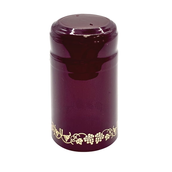 Home Brew Ohio Burgundy With Gold Grapes PVC Shrink Capsules 30 count