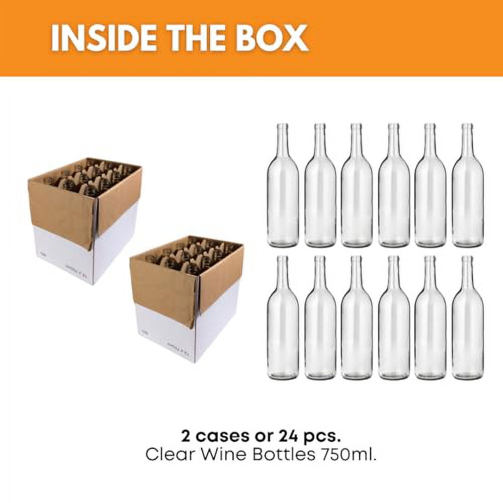 FastRack - W5 Wine Bottles, Bordeaux Liquor Bottles, Clear Wine Bottles