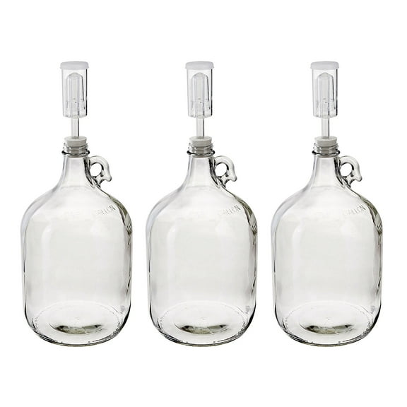 Home Brew Ohio One Gallon Glass Complete Fermenter Set of 3