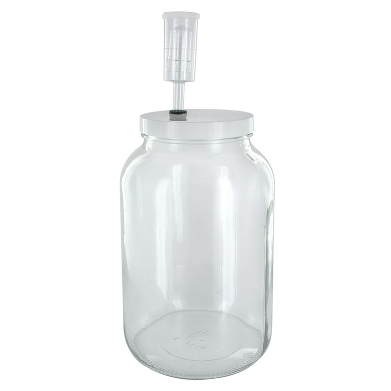 Home Brew Ohio One Gallon Wide Mouth Glass Jar with Grommeted Lid