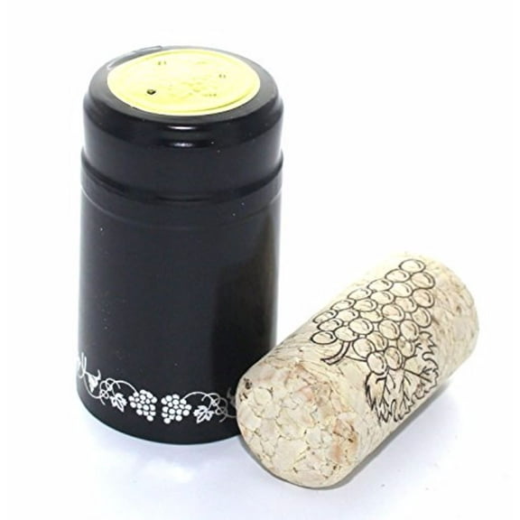 Home Brew Ohio Professional Cork-PVC Package (Black with Silver Grapes)