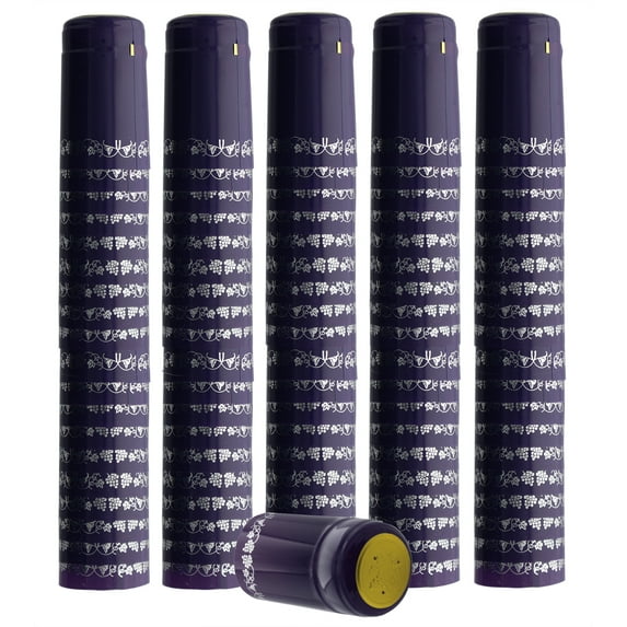 Home Brew Ohio Purple With Silver Grapes PVC Shrink Capsules 100 count