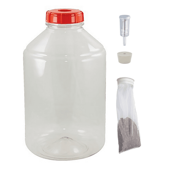 Home Brew Ohio Six Gallon Fermonster with Mesh Strainer, #10 Drilled Stopper, and Econolock