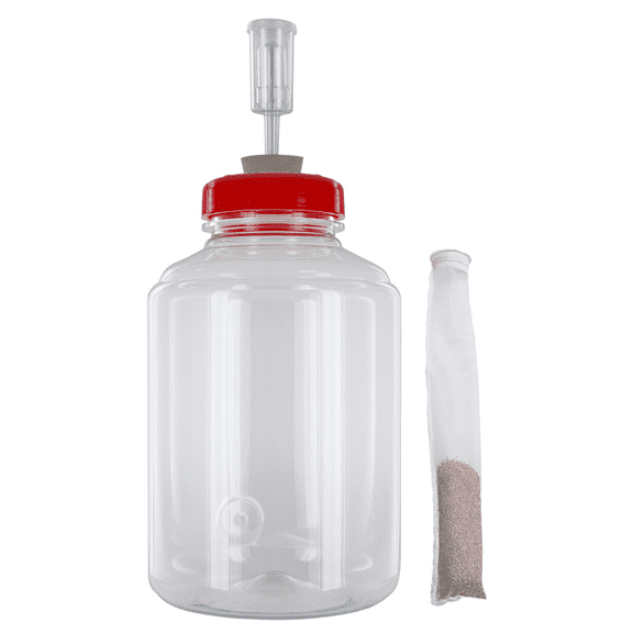 Home Brew Ohio Three Gallon Fermonster with Mini Strainer, #10 Drilled Stopper, and Econolock