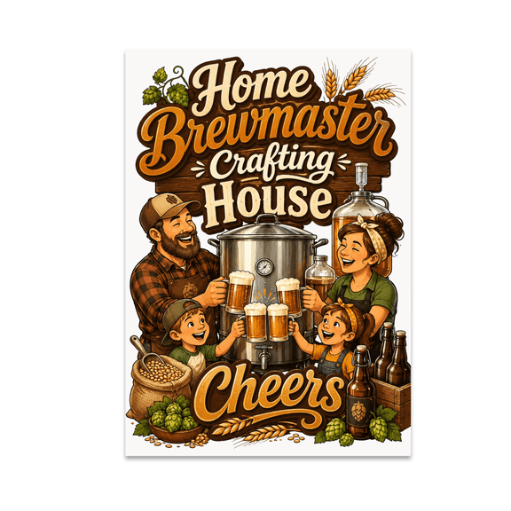 Home Brewmaster Crafting House Cheers - Home Brewing Enthusiast - 13x19 Poster Print