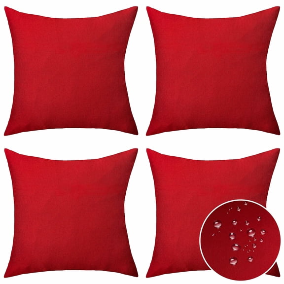 Home Brilliant Red Pillow Covers 18x18 Outdoor Pillows for Patio Waterproof Throw Pillow Cover for Couch Chair Tent Wedding Party Outdoor Valentine's Day Decorations, 18x18 inches(45cm), Red C113