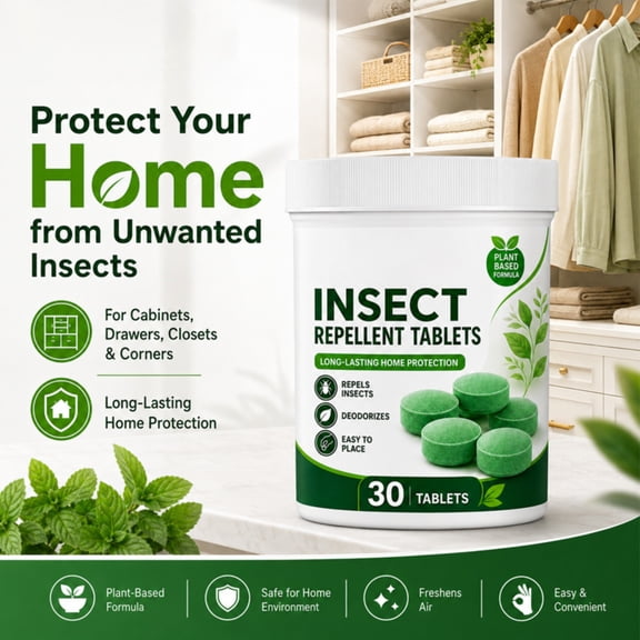 Home Bug, All, Indoor Bug, Organic, 30 Count Non Toxic Tablets To, Roaches, Spiders, Moths, Fleas and Common Household