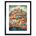 thumbnail image 1 of Home By The Sea Folk Art Artwork Framed Print Wall Art 9X7 Inch, 1 of 5