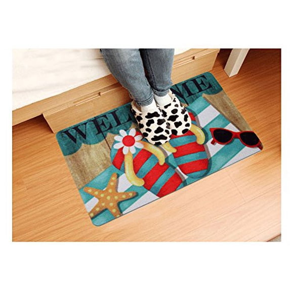 Home Cal Decorative Doormat, Anti-slip Backing,17''x29'' (one pair of shoe)