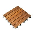 thumbnail image 1 of Home Cal Interlocking Deck Tile (Pack of 10, 12"x12") Acacia Hardwood Deck Tile, Interlocking Patio Tile in Solid Acacia Wooden Oiled Finish Waterproof all Weather Perfect, 1 of 5
