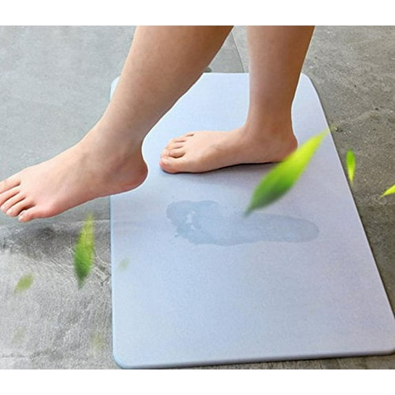Home Cal Non slip Diatomaceous Earth Absorbent Fast Drying Shower Mat (Sky blue,23.62 X 15.35")