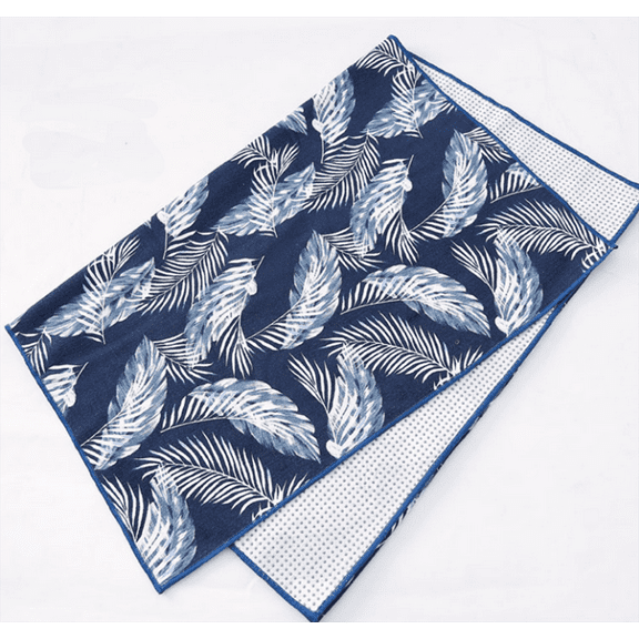 Home Cal Non-slip Tie-dye Yoga Towel,73"×25", Dark Blue